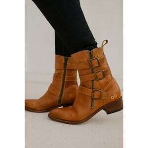 Bed Stu Blanchett Boots Leather 3 Buckle Zip Up Brown Combat Boot Size 6.5